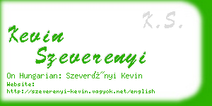 kevin szeverenyi business card